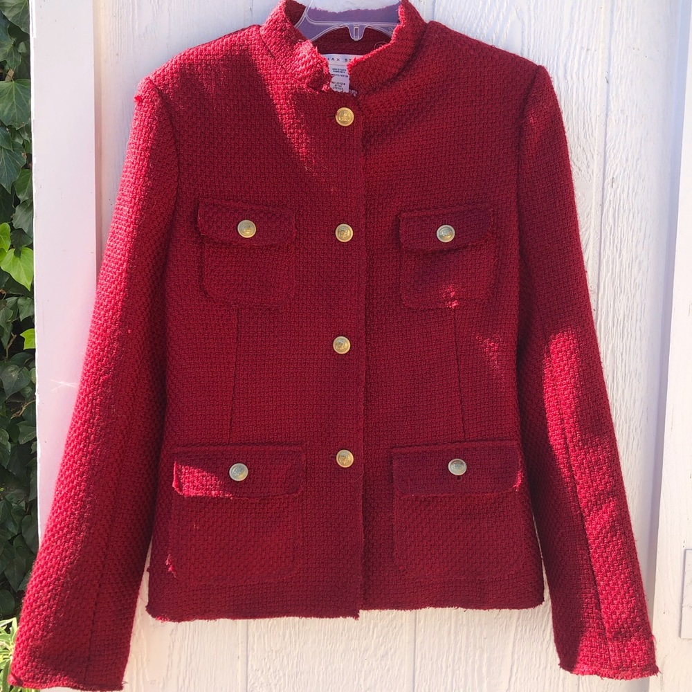 Cranberry Jacket with gold buttons sz L